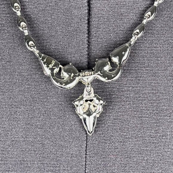Vintage Bogoff Clear Rhinestone Crystal Choker Necklace - Picture 9 of 10